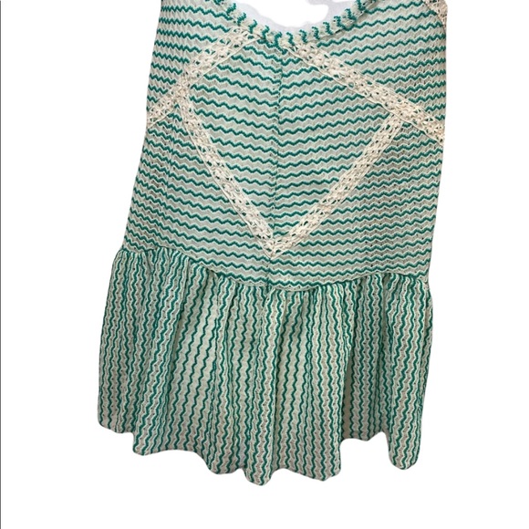 Free People Green Lace Crochet Peplum Tank Small - Picture 8 of 14